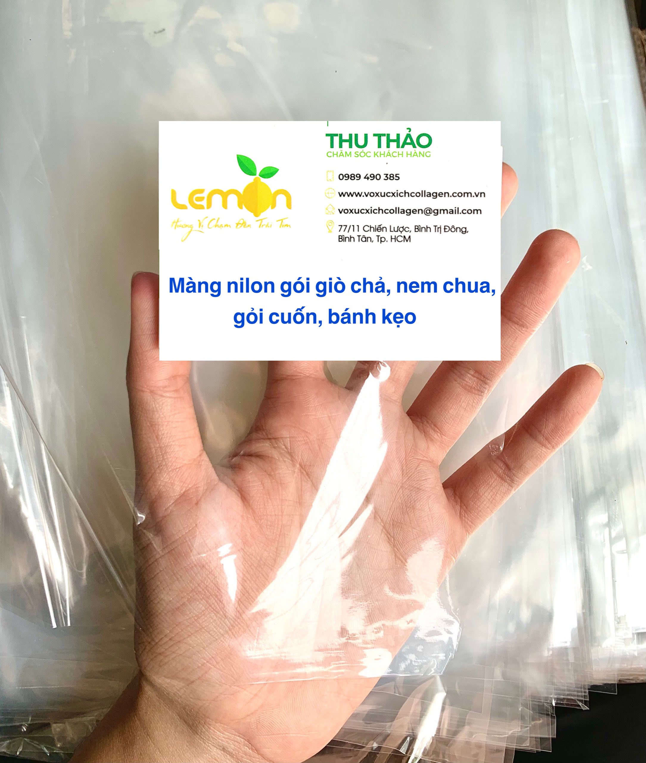 Màng nilon nhiều size gói chả lụa, giò thủ, jambon không bị thấm nước, quấn gỏi cuốn chống dính, hợp vệ sinh