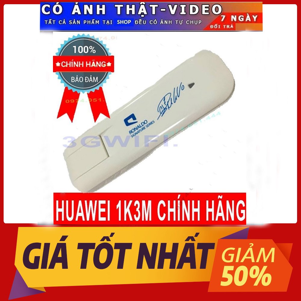 DCOM HUAWEI 3G Đa Mạng 1K3M ĐỔI IP CỰC NHANH - Tặng kèm siêu sim 4G từ MƯỜNG THANH ROYAL