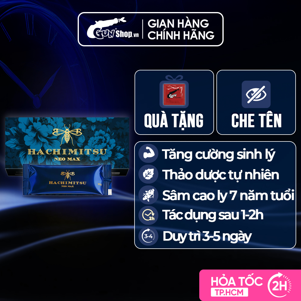 Tinh chất phục hồi sức khỏe và tăng cường sinh lý nam giới Hachimitsu Neo Max - Hộp 12 gói | GUNSHOP VIỆT NAM