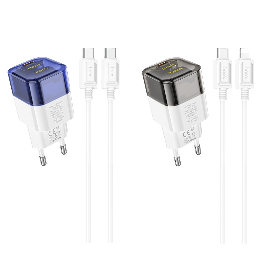 Bộ cốc và cáp sạc hoco c125a cổng typec to typec / type to lightning pd 20w - phụ kiện 1986