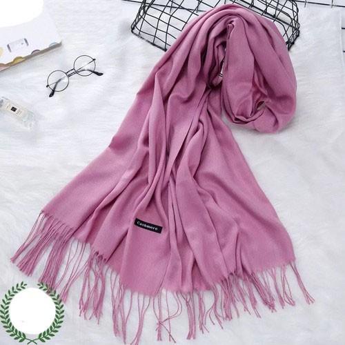Khăn len quàng cổ nữ mùa đông Cashmere thời trang cho nữ (màu hồng)