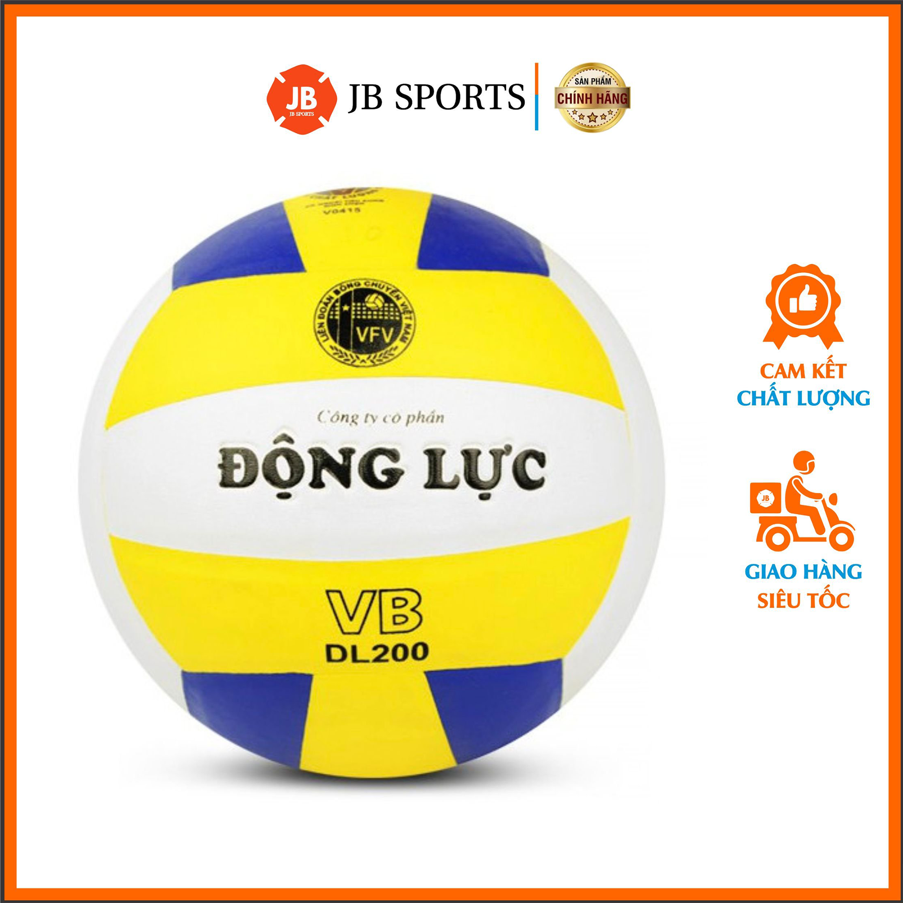 Quả bóng chuyền động lực dl 200 - tiêu chuẩn thi đấu - tặng kèm kim bơm và lưới đựng bóng