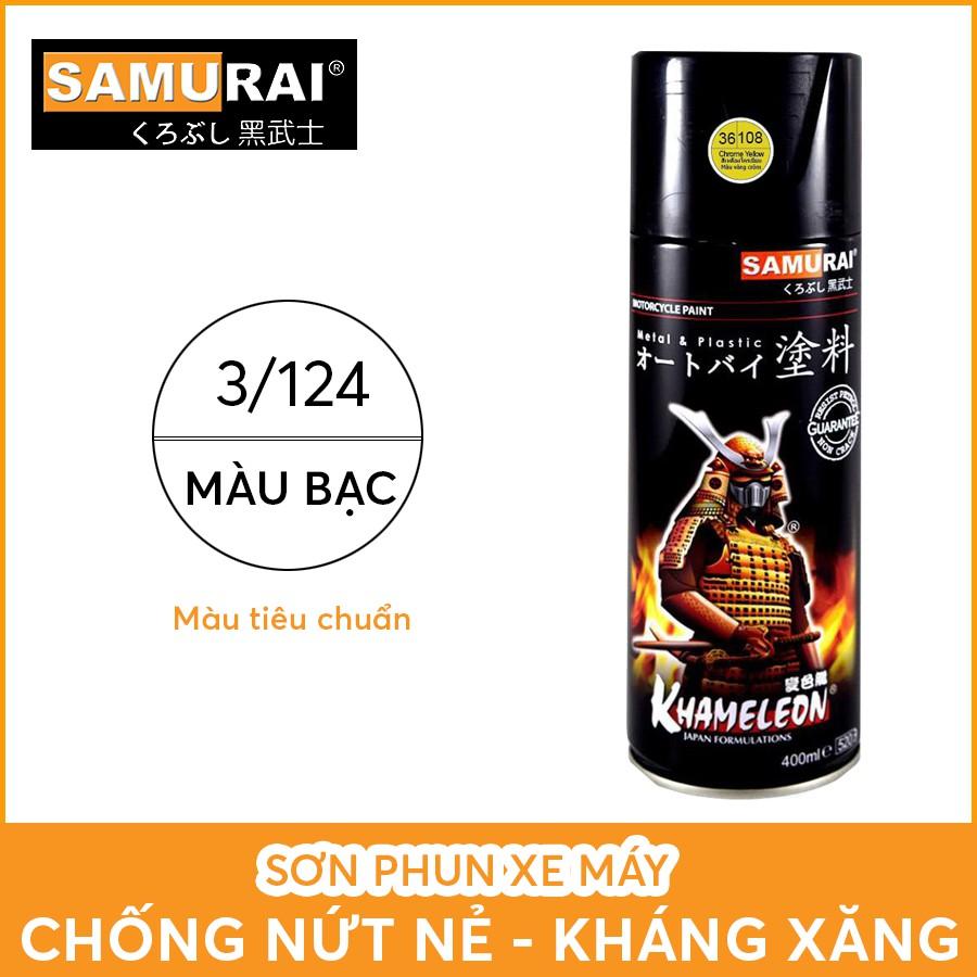 Sơn xịt Samurai màu bạc 124