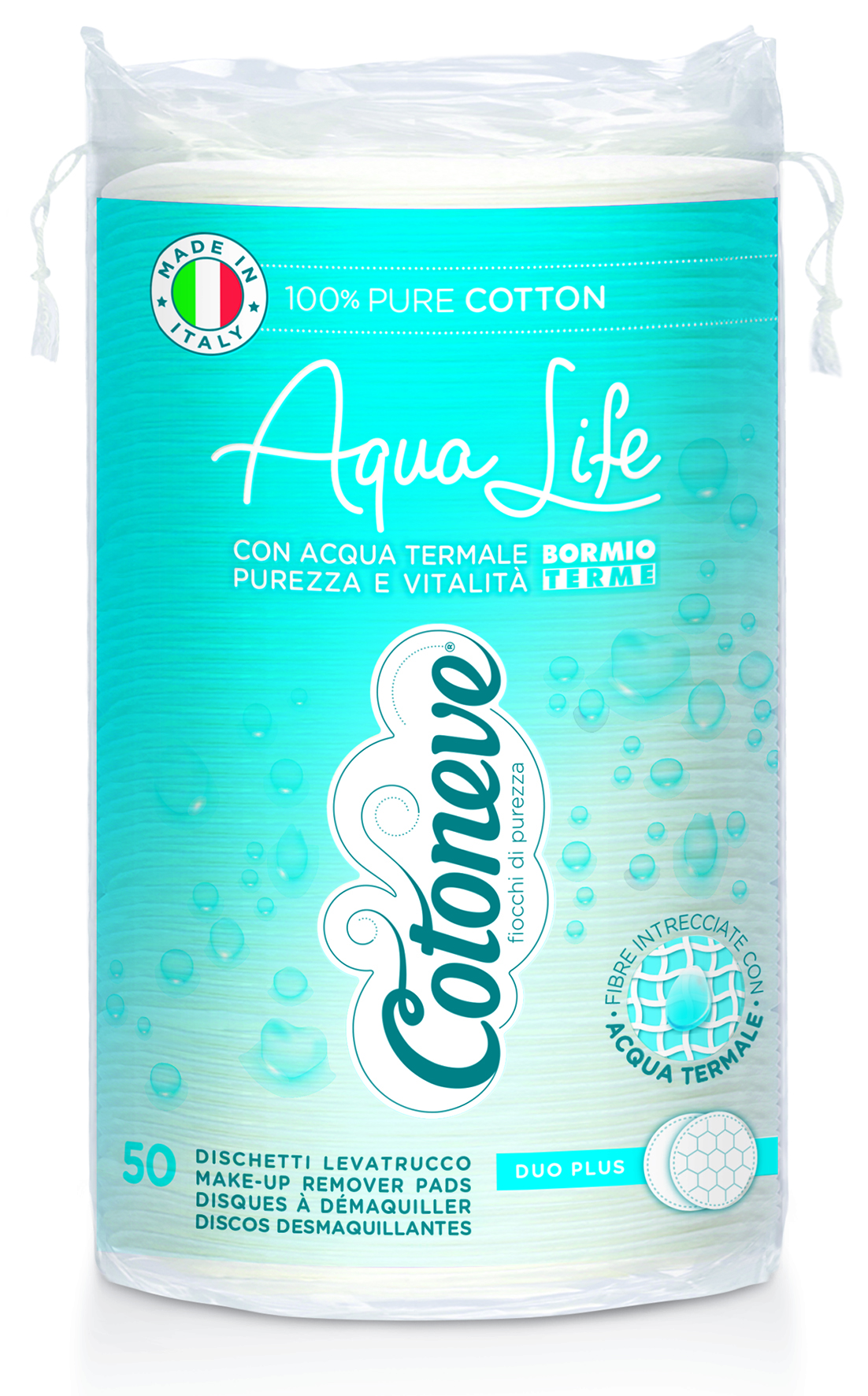 Bông tẩy trang maxi may viền, dập nổi aqua life - cotoneve