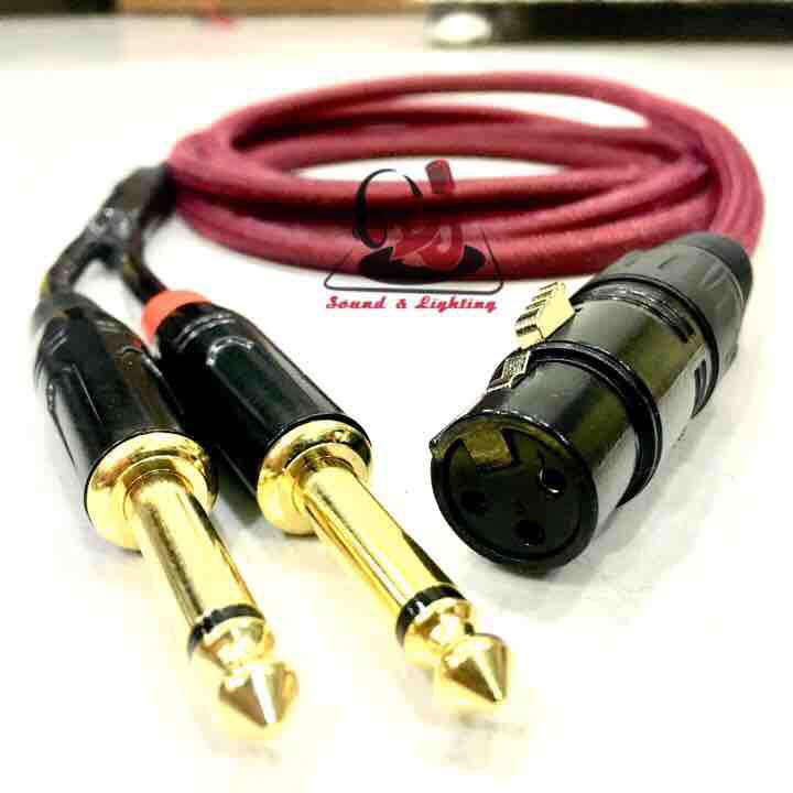 Dây chia 1 ra 2 Jack XLR cái chia 2 đầu 6.5mm, Jack 6 ly dây rắc xlr, giắt 6 ly, dây chia 1 sang 2 dầu, day tín hiệu âm thanh