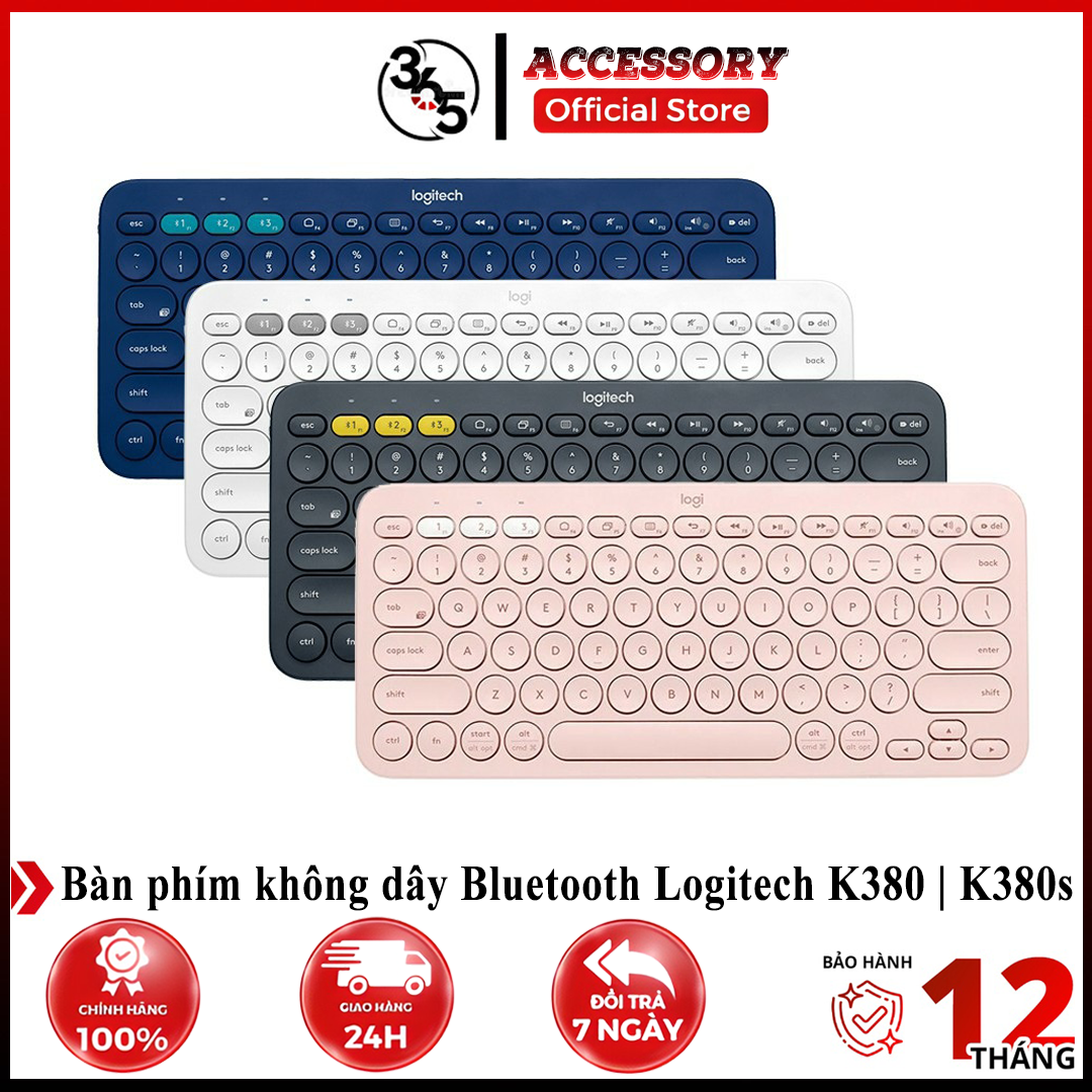Bàn phím bluetooth logitech k380 | k380s - giảm ồn, gọn nhẹ, đa thiết bị, mac/ pc - bảo hành 12 tháng
