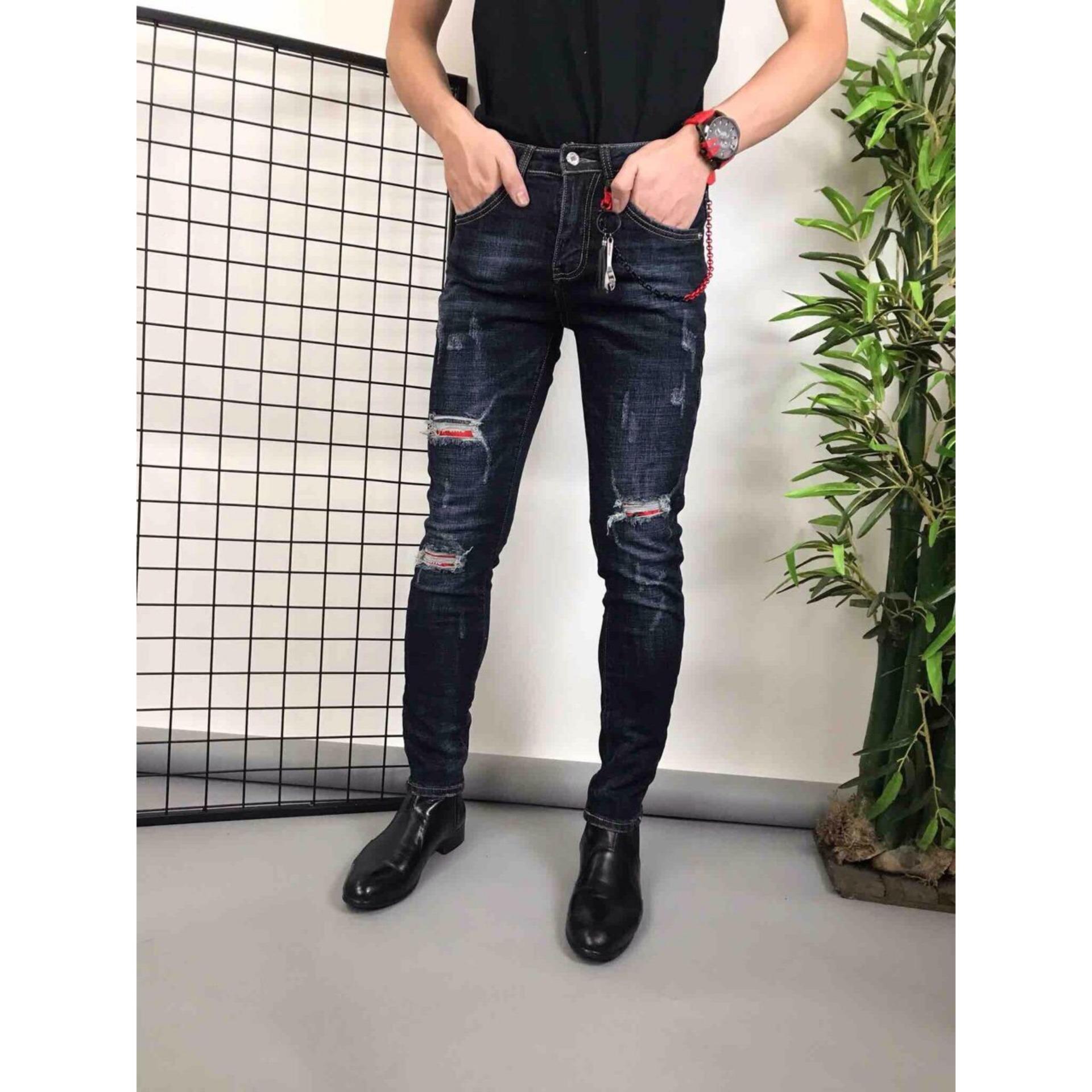 Quần jean nam rách wash cao cấp QJ47504