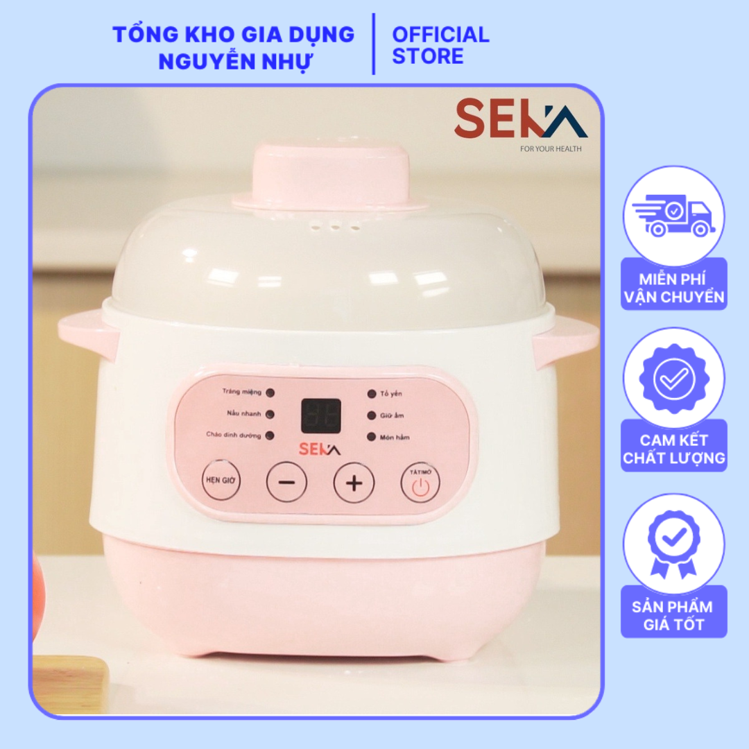 Nồi nấu cháo chậm cho bé ăn dặm seka gt68 - nồi hầm cháo, kho cá chậm, hầm cách thủy, ninh cháo