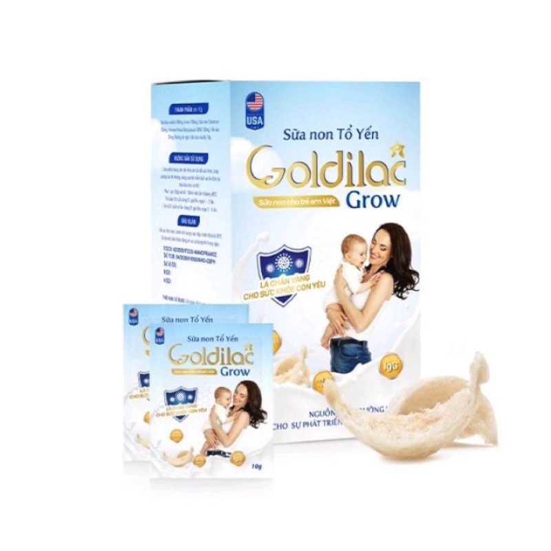 Sữa non tổ yến goldilac grow - hộp 392g - 28 gói nhỏ