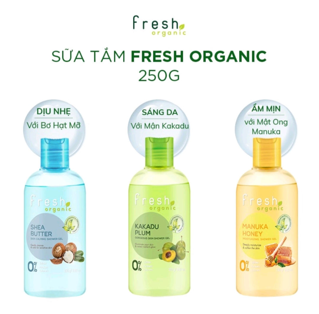 Sữa tắm sáng da fresh organic 250g