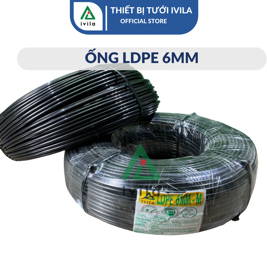 Combo 20m Ống LDPE 6mm - Ống dẫn nước 6mm - Ống PE phi 6- Ống dẫn nước dùng trong hệ thống tưới nhỏ giọt, phun sương, phun mưa
