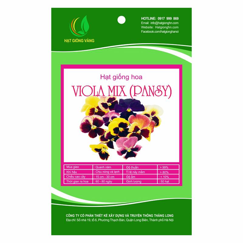 Hạt giống hoa Viola Golden Seeds Mix 50 Hạt