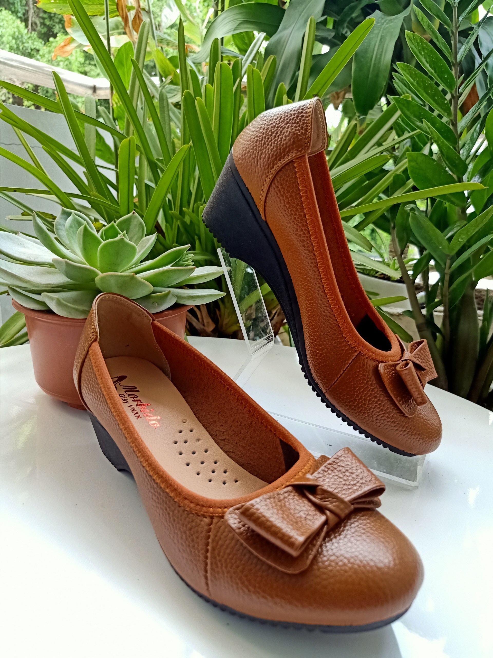 [HCM]Giày Búp Bê Da Thật Êm Chân Đế Xuồng 5cm MORBIDO M405