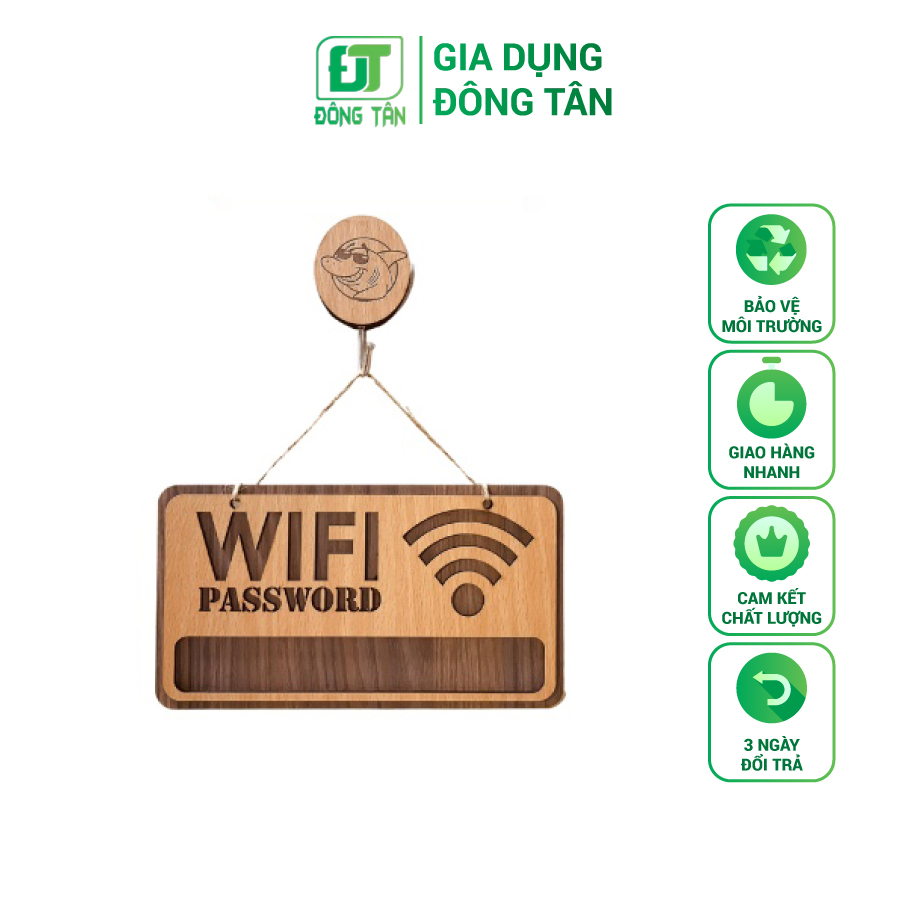 [HCM]Bảng Treo Ghi Password Wifi Bằng Gỗ ĐÔNG TÂN Cao Cấp Tặng Kèm Móc Dán Tường Bằng Gỗ