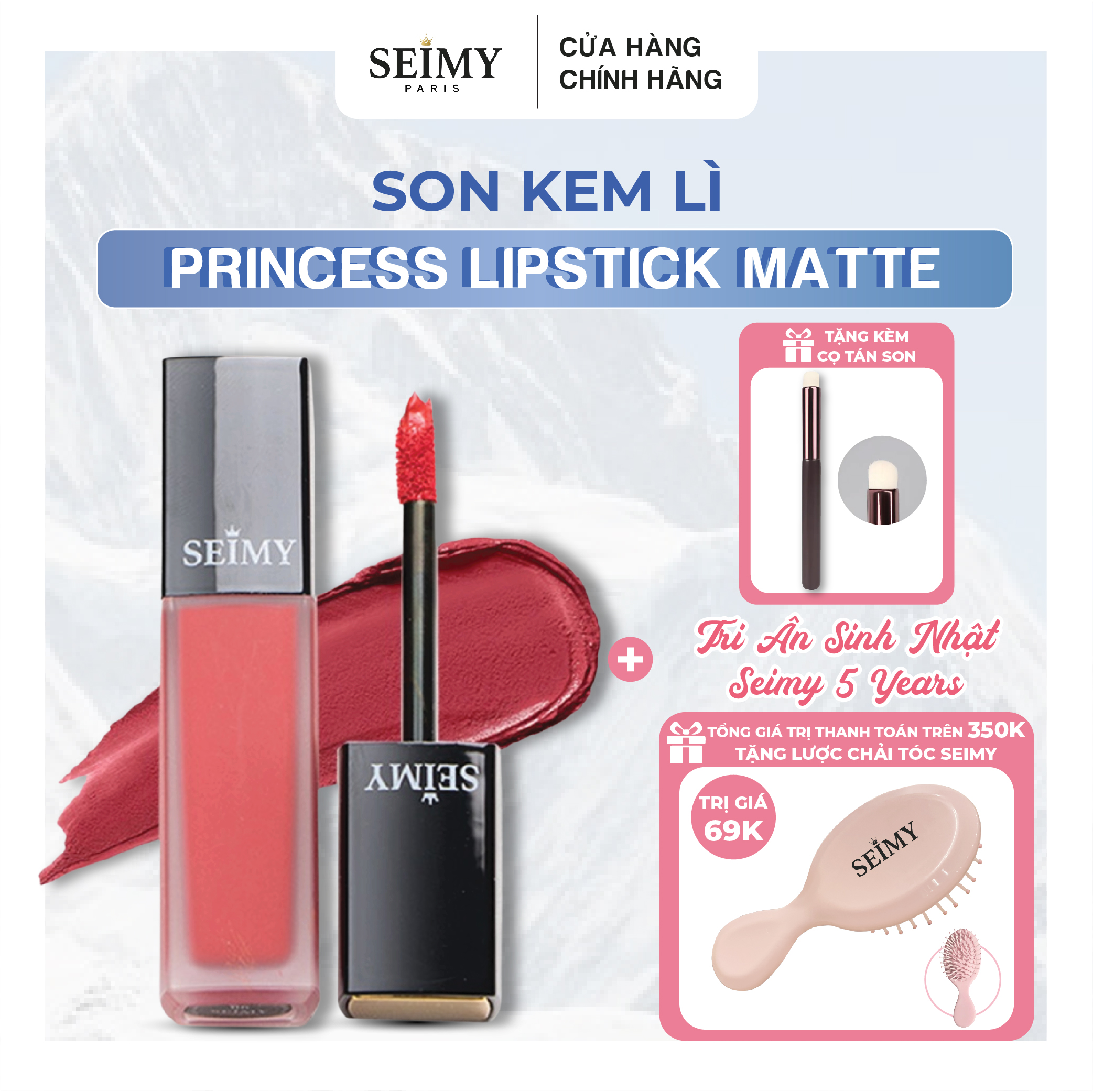 Son kem lì SEIMY - Princess Lipstick Matte 5g