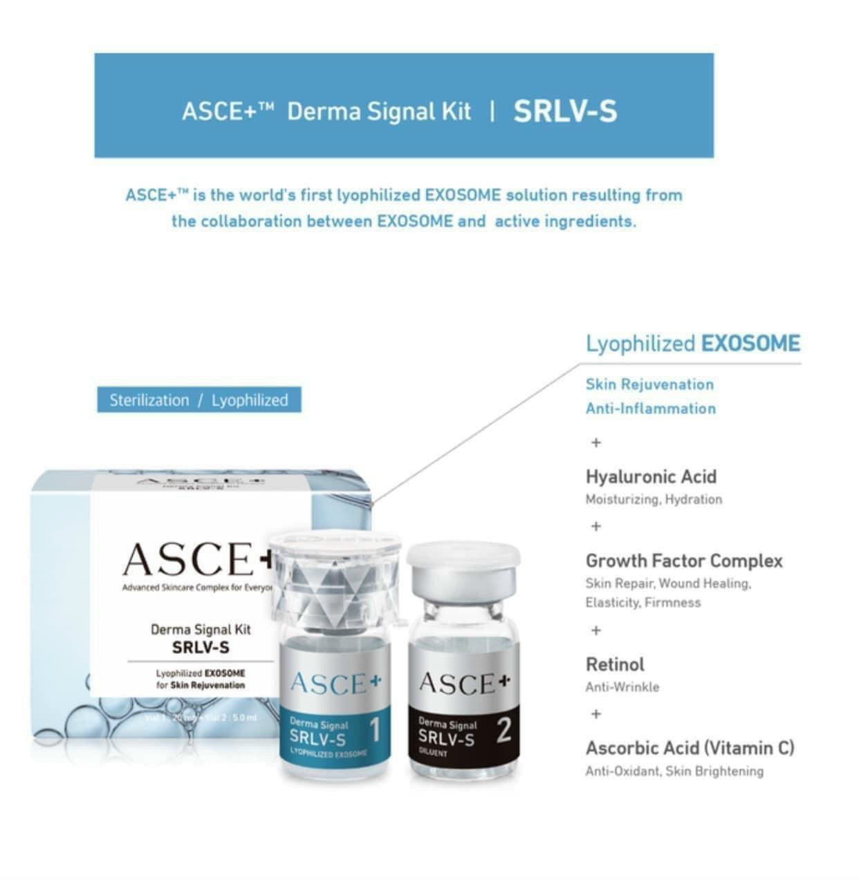 Meso căng bóng Exosome Asce Hàn Quốc Chính Hãng 1 Hộp 2 lọ