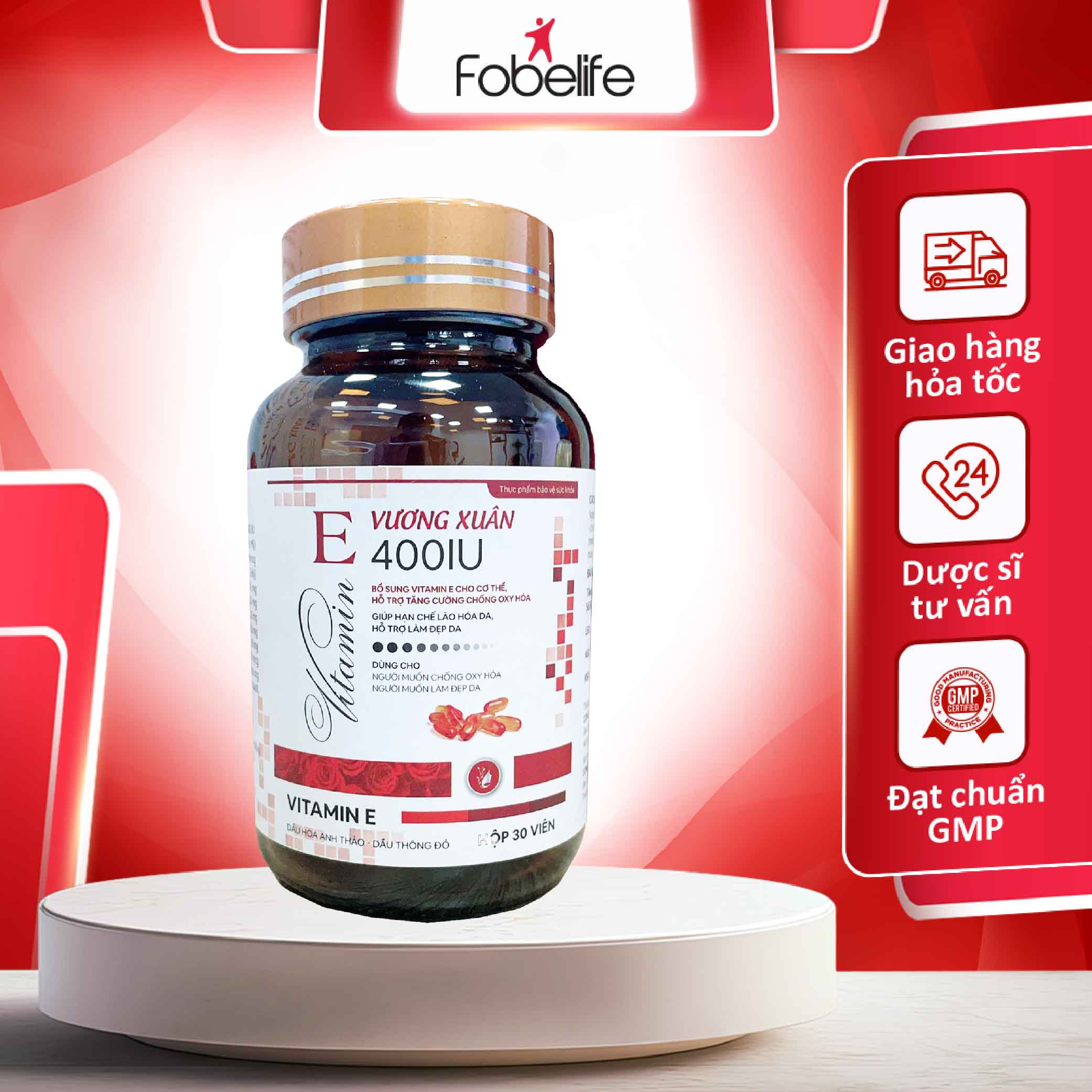 Viên uống bổ sung vitamin e vương xuân - hộp 30 viên
