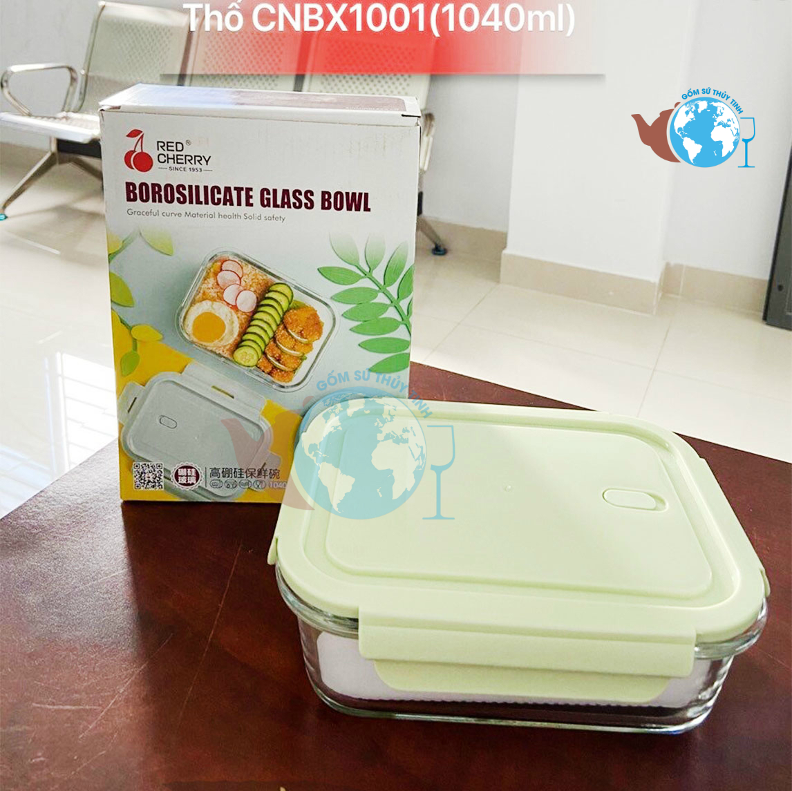 [HCM]Hộp thủy tinh đựng thực phẩm tủ lạnh hình chữ nhật lớn 1,04 lít (BX1001) thố thủy tinh bảo quản thực phẩm cao cấp loại lớn nhất - Hộp thủy tinh đựng thực phẩm dùng được lò viba để được ngăn đông lạnh - cao cấp