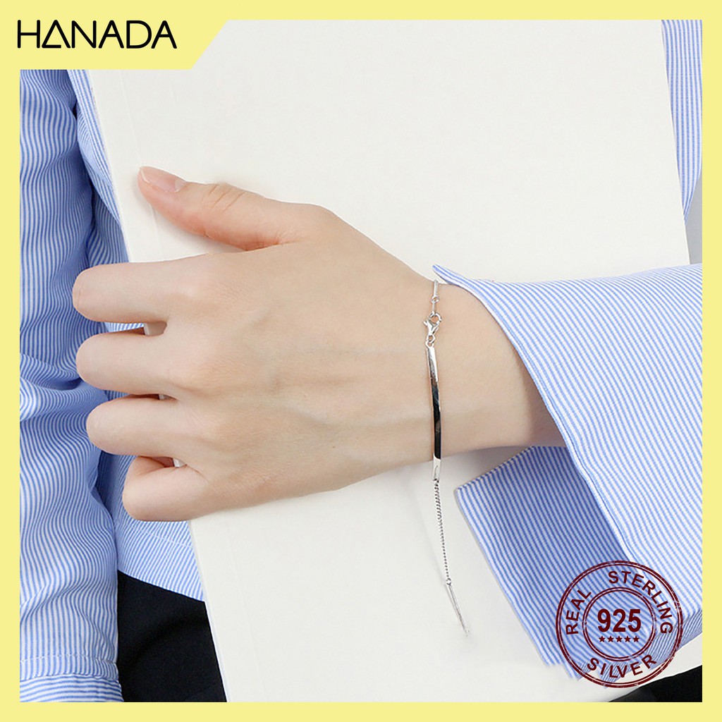 Lắc tay bạc 925 hanada lắc tay thanh bạc 0272