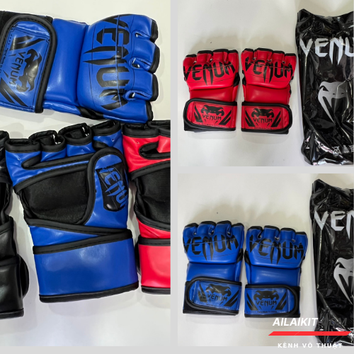 {Găng hở ngón MMA Venum}  Cao Cấp Găng Đấu Tự Do Boxing Muay Thái, Kickboxing Ailaikit