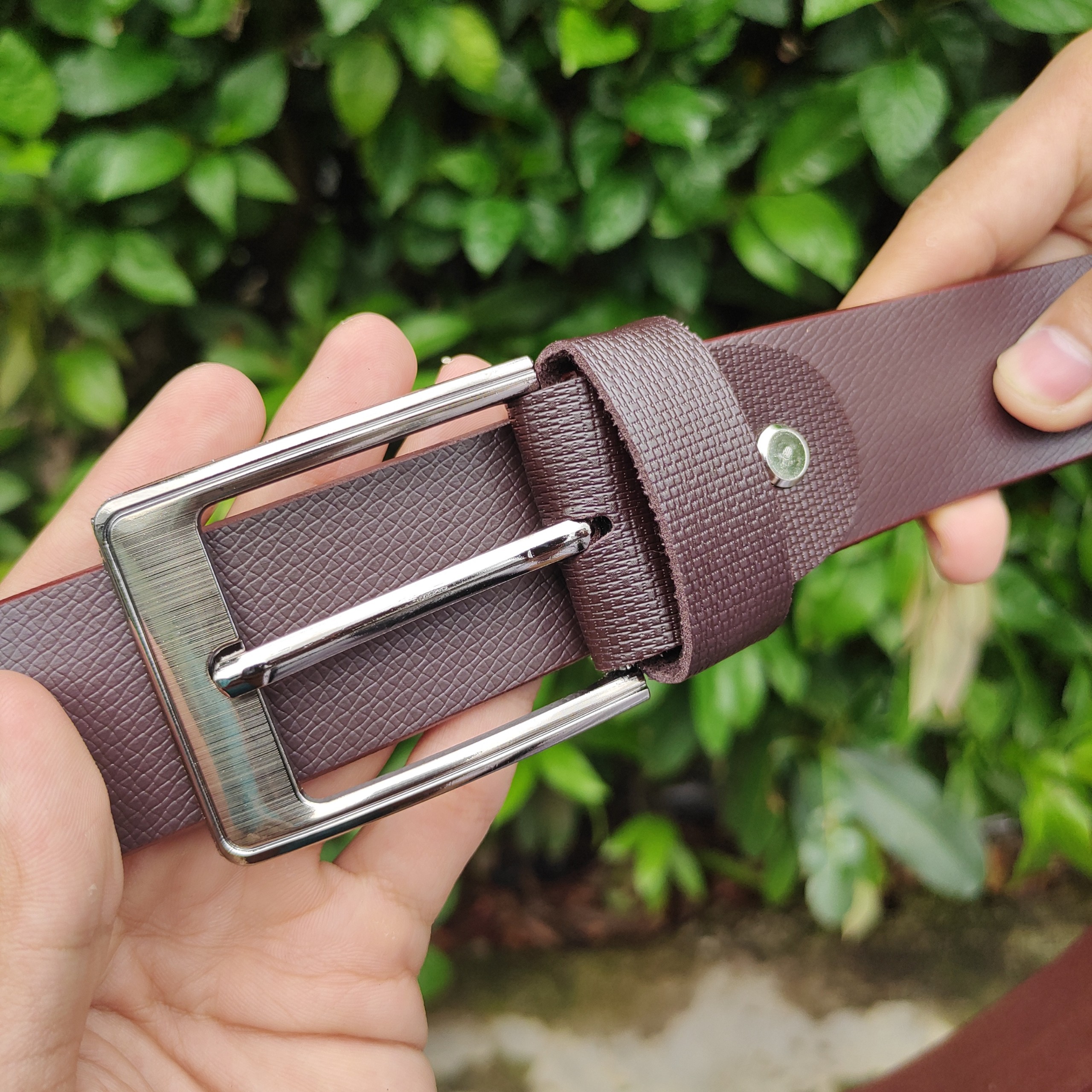Thắt Lưng Nam Dây Trơn Nâu Mặt Kim - Loại 120cm Và Loại 140cm (bảo hành 12 tháng bằng thẻ bảo hành)