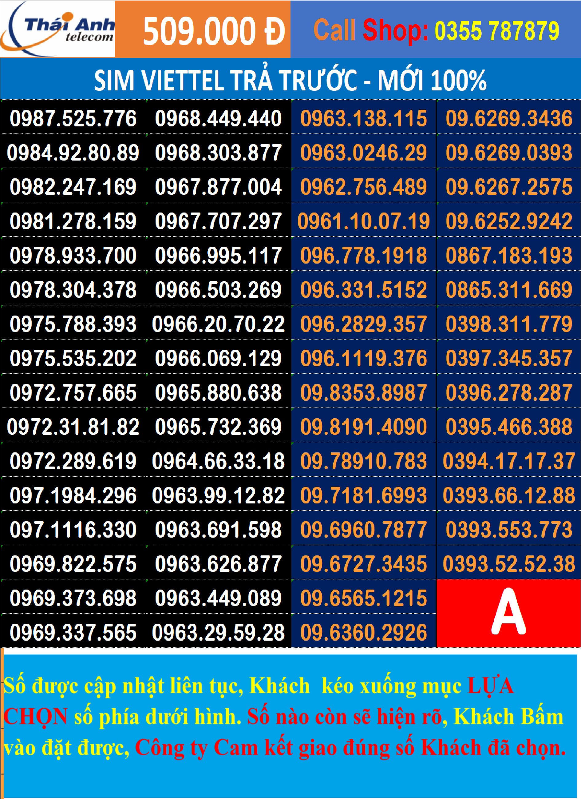 Sim Viettel  đẹp Trả trước chính hãng -Chọn số - Nghe gọi, Nhắn Tin, 4G , Sim mới 100%, Chưa Kích hoạt, Chưa đứng tên ai và chưa làm bất cứ dịch vụ nào, Sim gói cước Tomato và kèm theo nhiều gói 4G