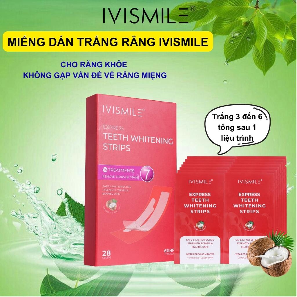 Mếng dán trắng răng Ivismile, công nghệ trắng răng cấp tốc tiên tiến HP, làm trắng răng an toàn, hiệu quả sau liệu trình 14 ngày