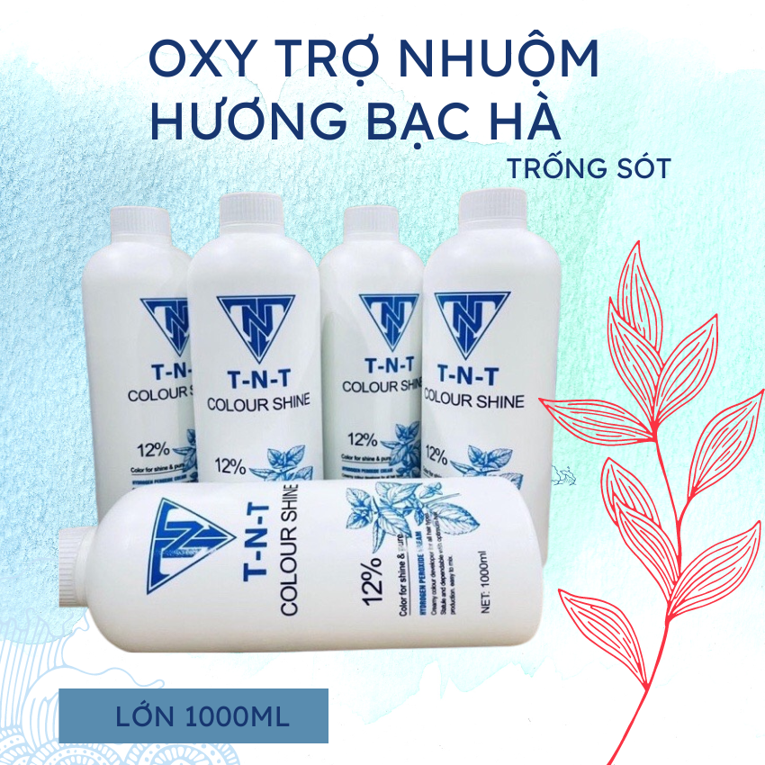 Oxy trợ nhuộm tnt hương bạc hà chống xót da đầu chai 1000ml
