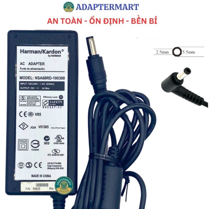 Bộ sạc loa Harman kardon 19v 3a , adapter loa harman kardon 19v