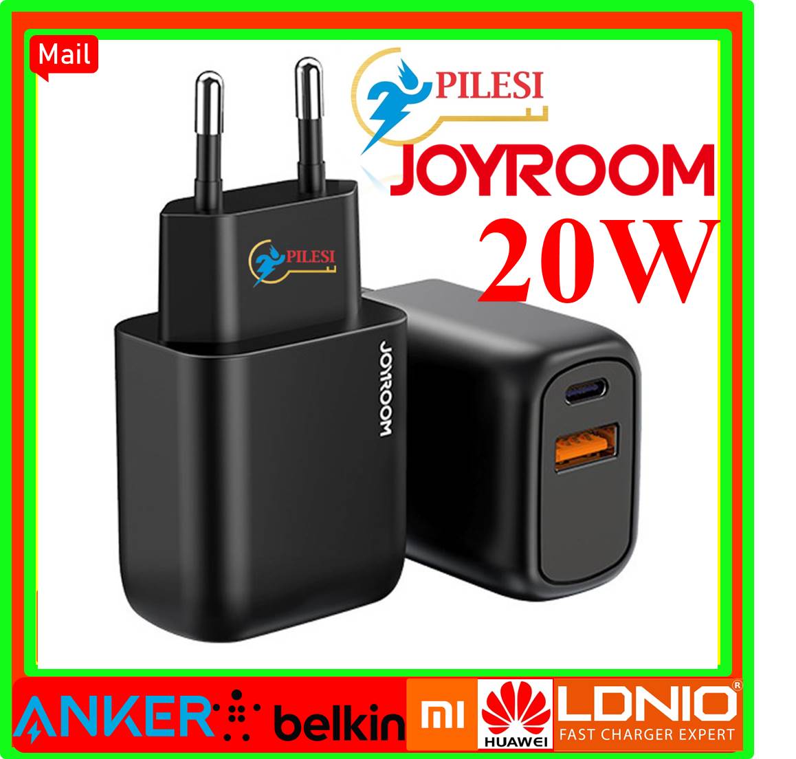 Củ sạc nhanh joyroom 20w pd + qc 3.0 l-qp204 chính hãng