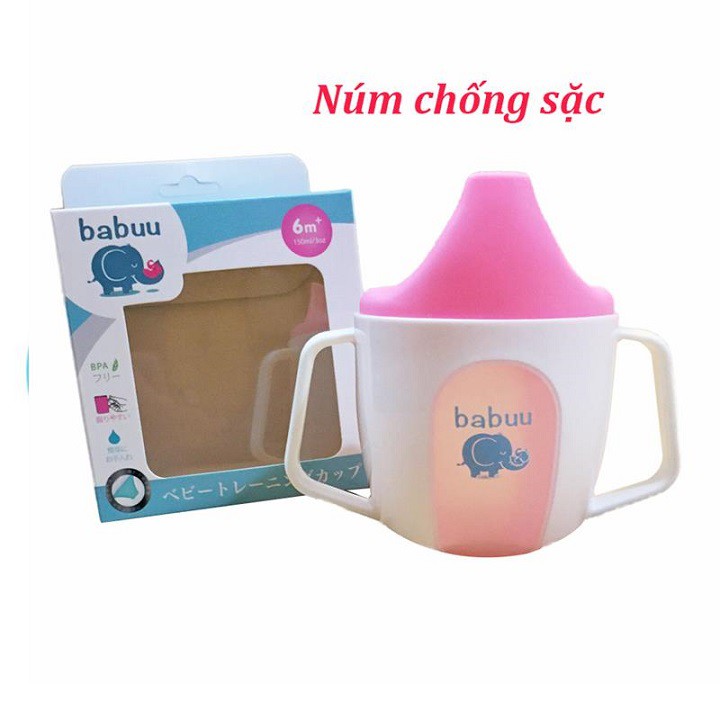 Cốc tập uống nước babuu có núm chống sặc
