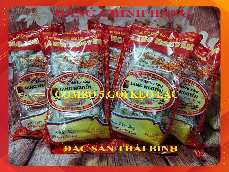 [FreeShip] [Chính hãng] [COMBO 5 gói] Kẹo lạc Làng Nguyễn, đặc sản Thái Bình [loại đặc biệt]