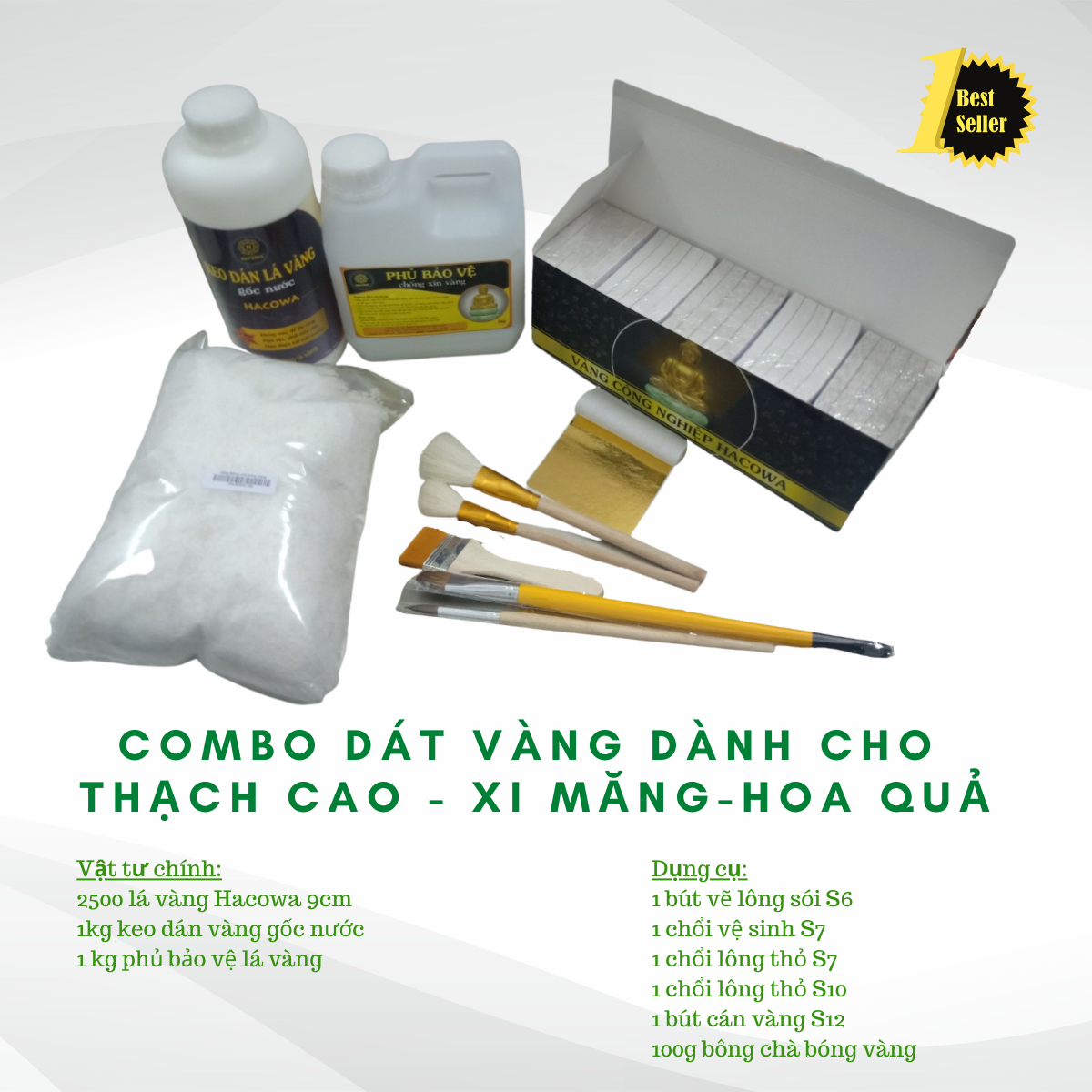 Set dụng cụ dát vàng từ A-Z dành cho người chuyên nghiêp dùng trên các chất liệu