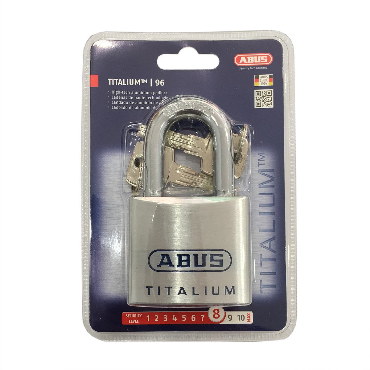 Ổ khóa abus 96ti/60 thân titalium rộng 60mm 4 chìa vi tính - mitishop
