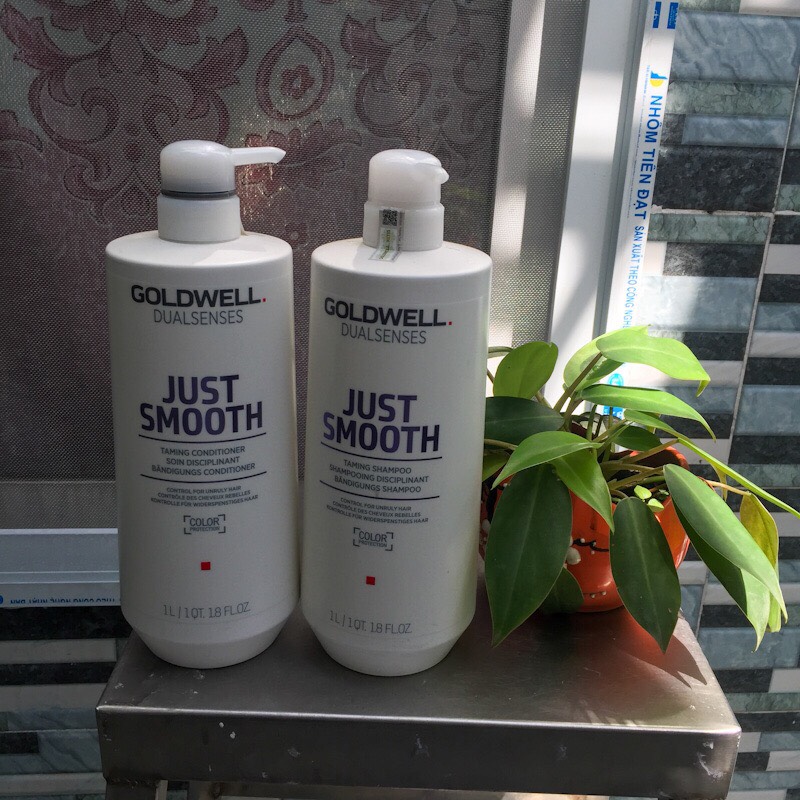 Dầu gội xả suôn mượt Goldwell Just Smooth (2 x 1000ml)