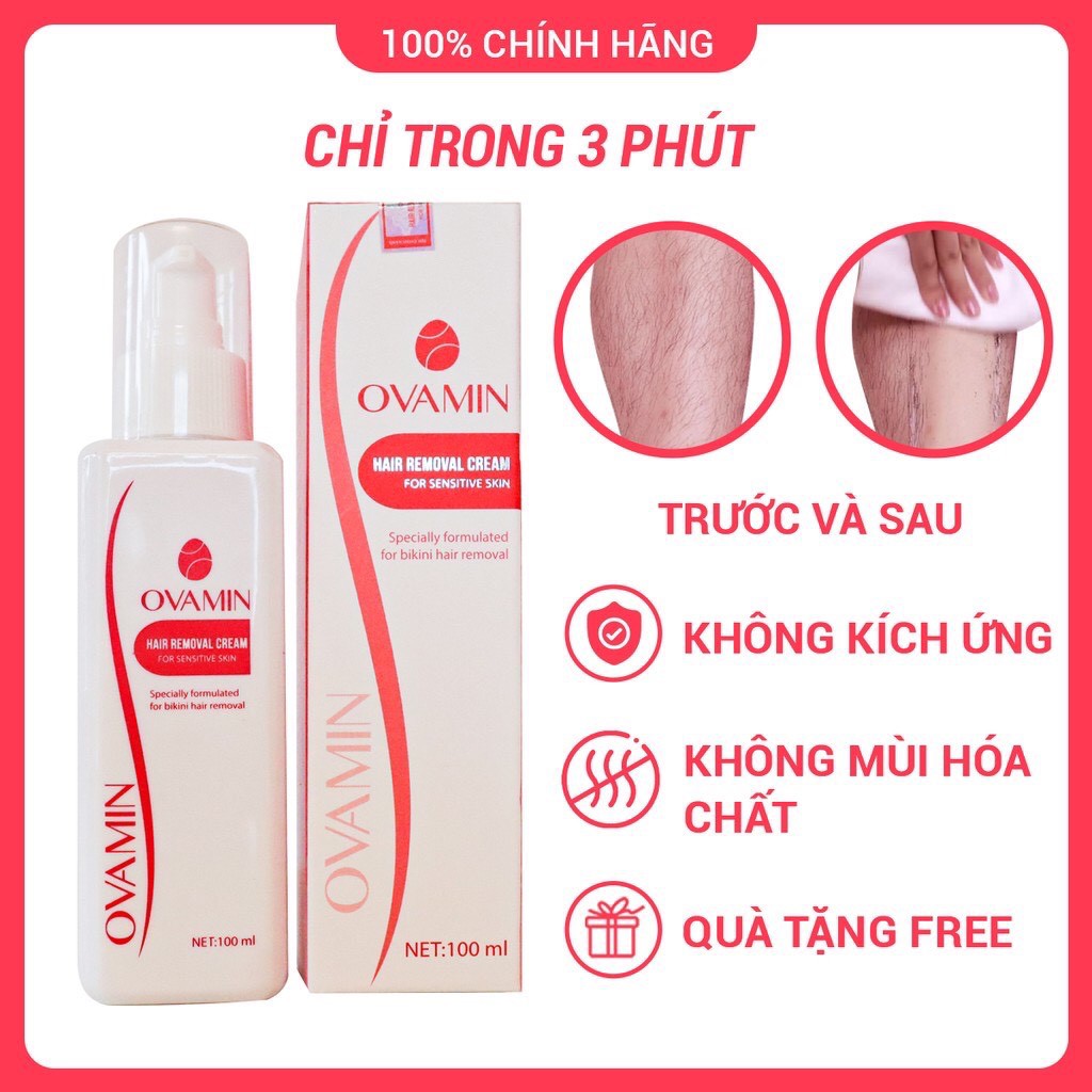 Kem Tẩy Lông Ovamin - Tẩy Lông Body, Lông Chân, Nách, Vùng Kín, An Toàn Không Kích Ứng