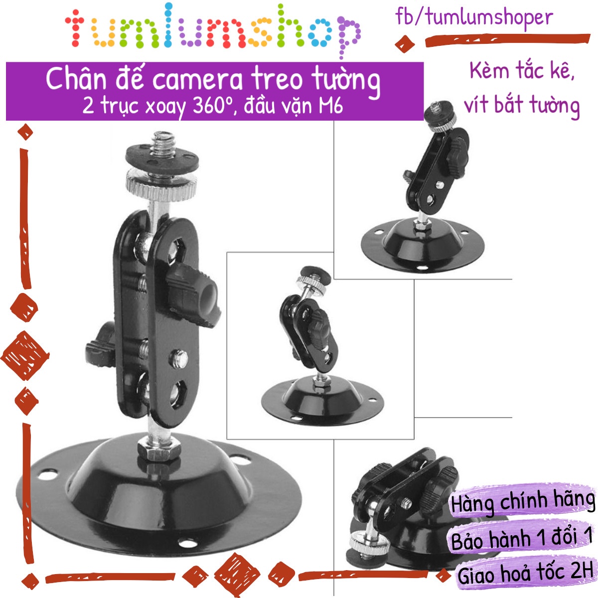Chân đế camera - chân đế treo tường inox cho camera