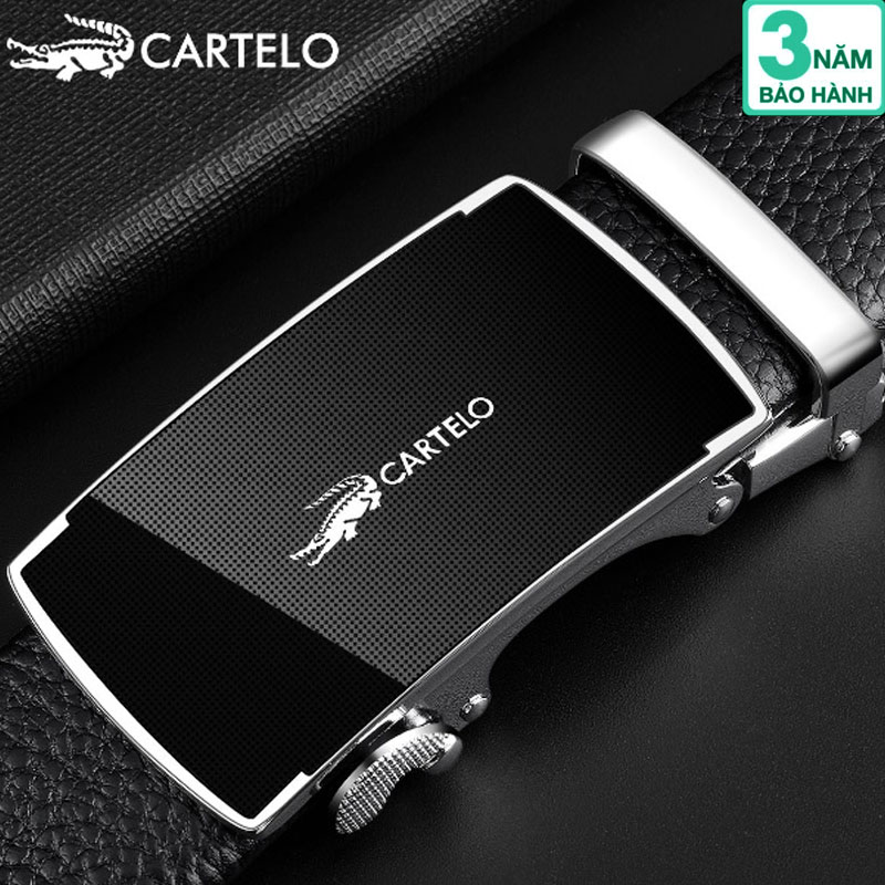 Thắt Lưng Dây Nịt Da Nam Cao Cấp Hàng Hiệu CARTELO Thắt Lưng Nam Da Bò 2 Lớp 100% Khóa Tự Động GK03- Bảo Hành 3 Năm - Đồ Da Kingshop