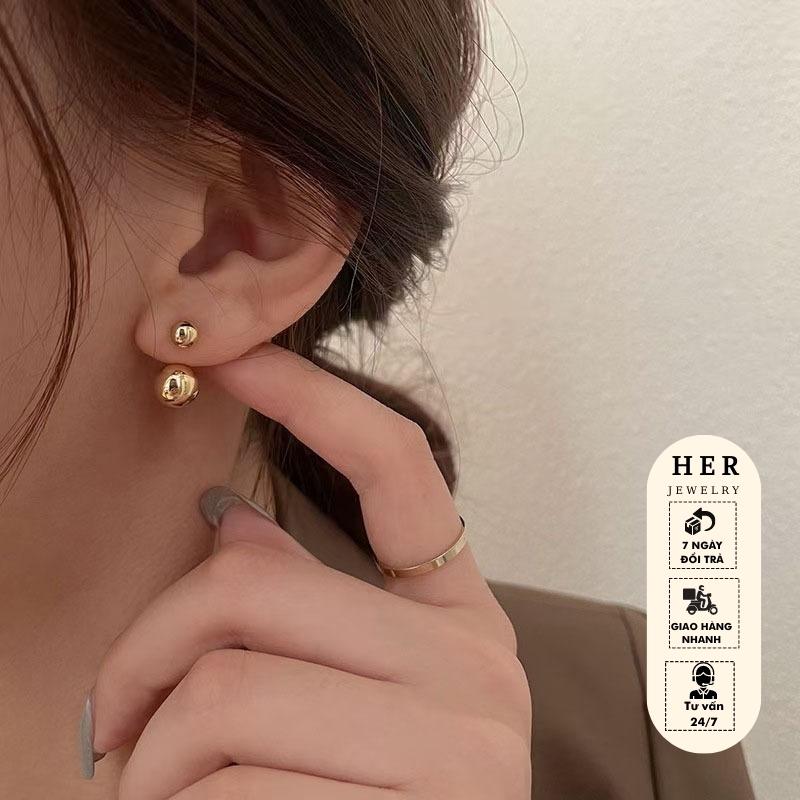 Bông tai nữ basic tròn Her Jewelry chân xỏ bạc 925 an toàn H111
