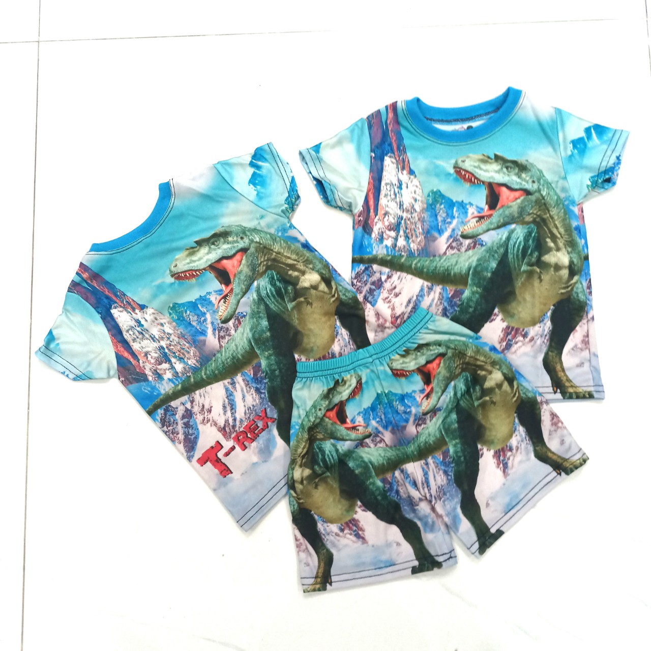 [HCMC] sharp 3D print T-rex dinosaur pattern cool outfit for baby! - 2