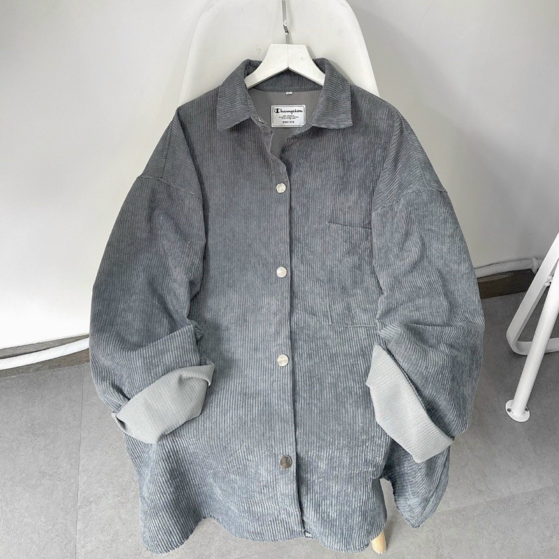 ÁO SƠ MI NHUNG TĂM NỮ FORM UNISEX PHONG CÁCH THỜI TRANG