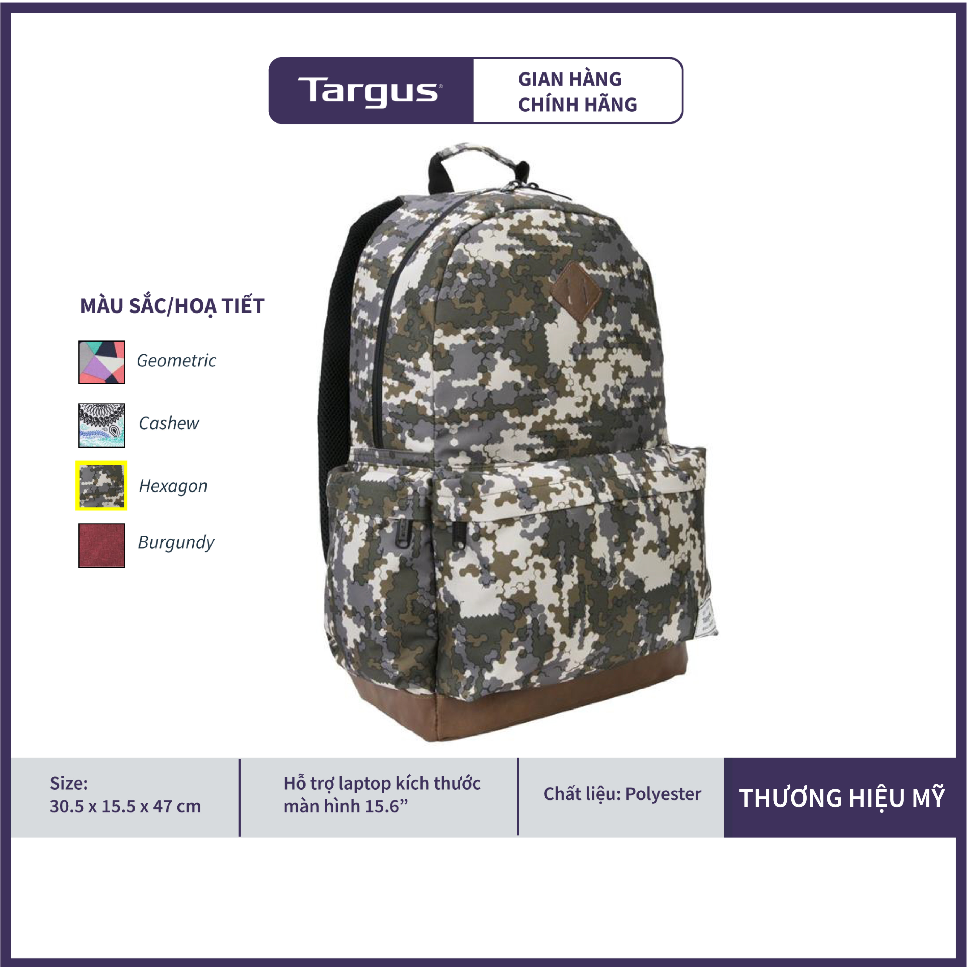 Balo Laptop Thời Trang TARGUS TSB936 15 inch - Hàng Chính Hãng