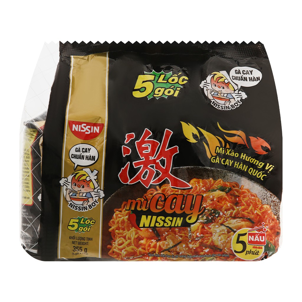 5 GÓI MÌ CAY TRỘN NISSIN CHUẨN HÀN