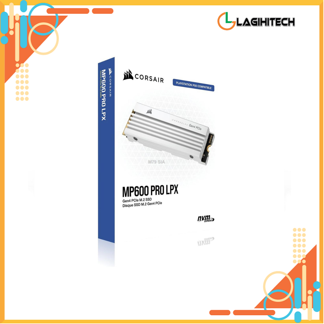 Ổ cứng SSD Corsair MP600 PRO LPX PCIe Gen4 x4 NVMe M.2 SSD PS5 Heatsink - Bảo hành 3 năm