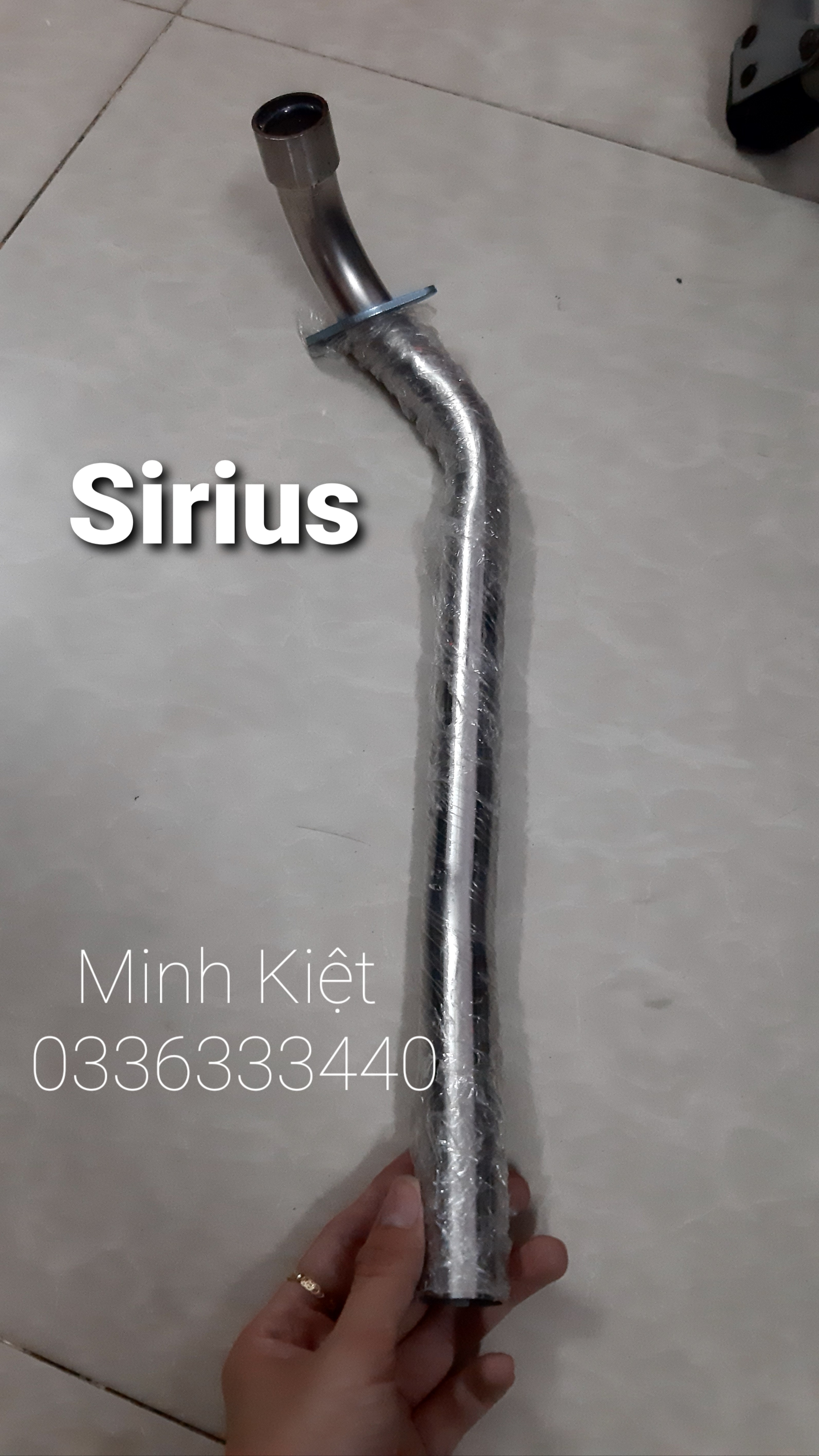 Cổ inox chuẩn 304 dày - không sét cho sirius xăng cơ - 27mm