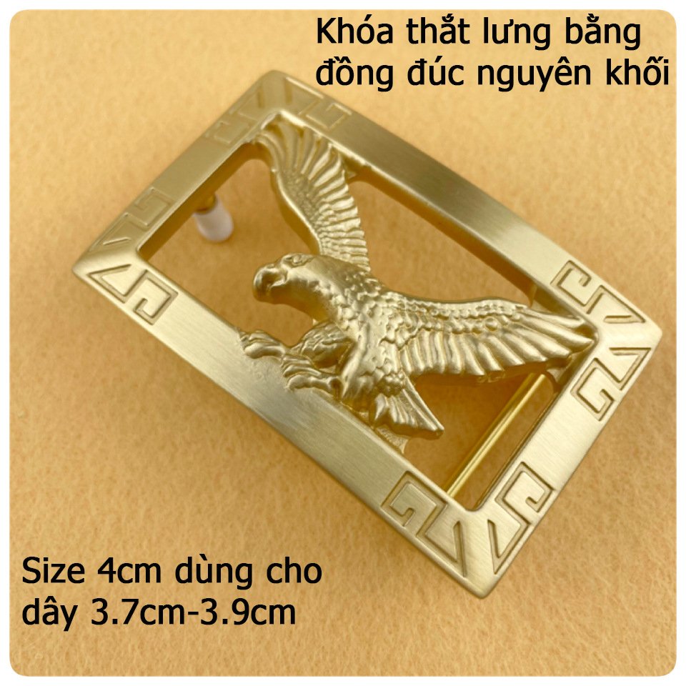 Đầu khóa thắt lưng bằng đồng đúc nguyên khối 100% mặt khóa thắt lưng cao cấp size 4.0cm họa tiết đại bàng-đkđdb-22