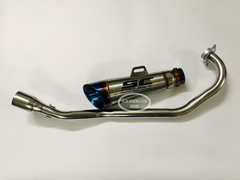 Pô sc xéo xi titan + cổ pô inox dành cho exciter 135