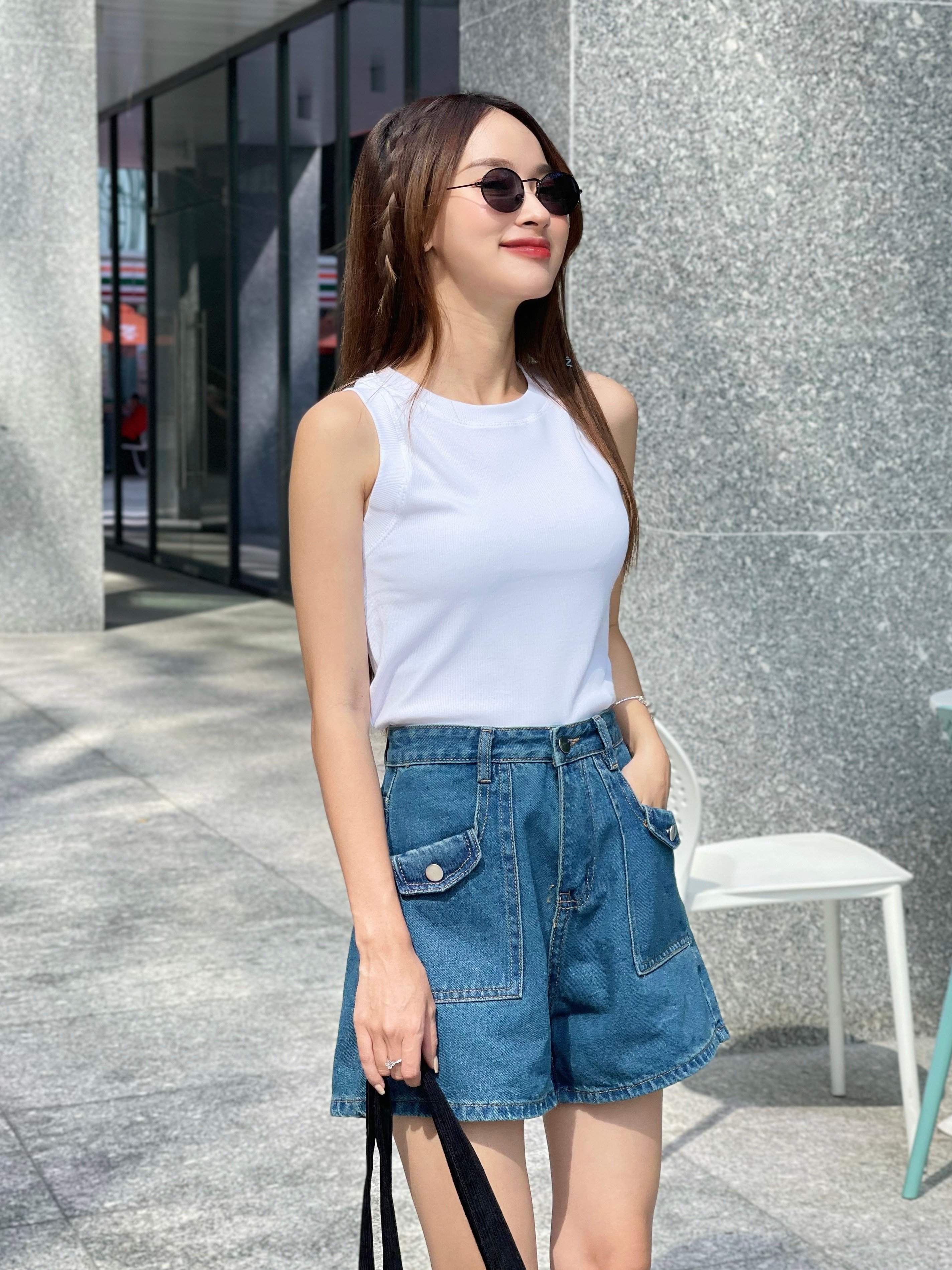 Áo thun ba lỗ, chất thun gân thời trang alice, áo thun sát nách dáng ôm mặc hè