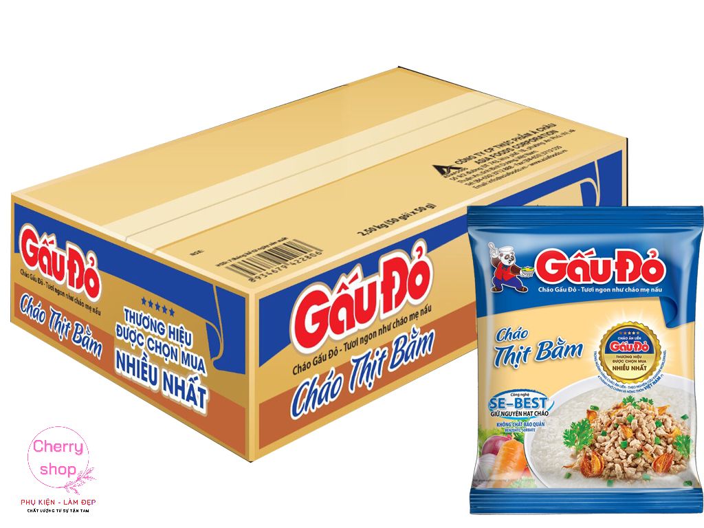Combo 10 gói cháo thịt bằm gấu đỏ 50g