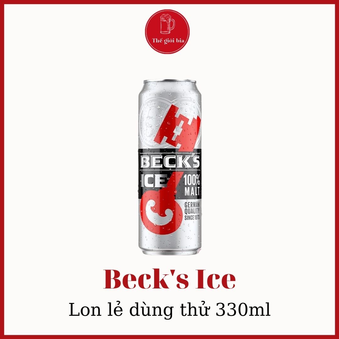 Lon bia Beck's Ice 330ml lẻ dùng thử Chính hãng